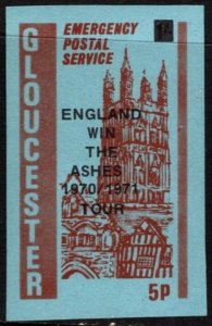 1971 Great Britain 5p Gloucester Emergency Postal Service England Win The Ashes