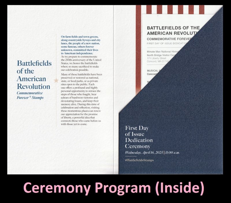 US 5977d Battlefields of Revolution Bunker Hill Ceremony Program FDC 2025