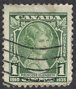 Canada #211 1¢ Princess Elizabeth (1935). Fine centering. Used.