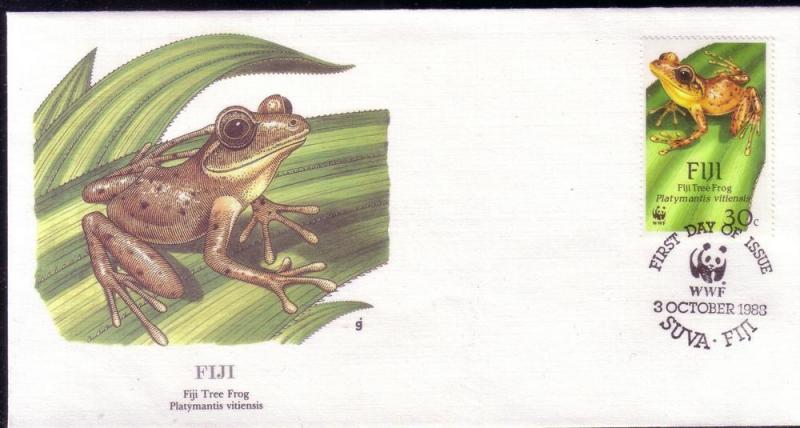 Fiji FDC SC# 591 Fiji Tree Frog L32