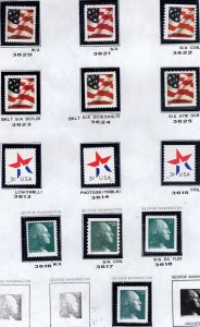 US #3620 // 3468A VF mint, assorted singles,  high face aver $3.00.  What you...