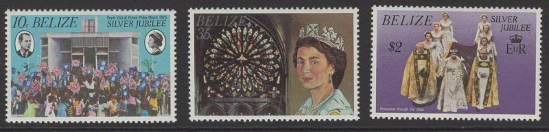 BELIZE SG449/51 1977 SILVER JUBILEE MNH