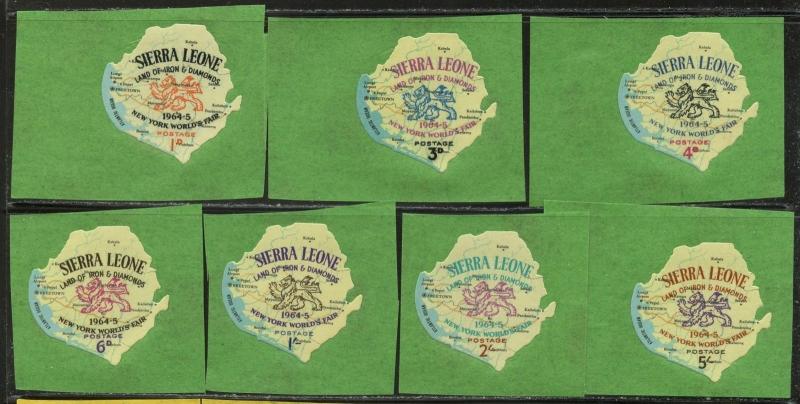 SIERRA LEONE Sc#257-263 C14-C20 1964 New York World’s Fair Complete Mint NH