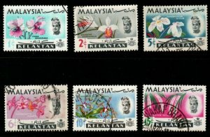 MALAYA KELANTAN SG103/8 1965 FLOWERS SET TO 15c FINE USED