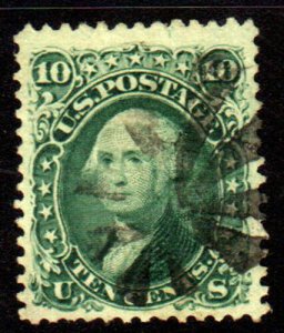 MALACK 89 VF+, bold deep green, fancy cork cancel,  Nice! gu1972