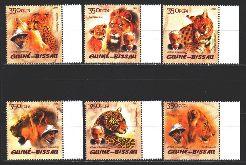 Guinea-Bissau. 2005. 2818A-23A. Predatory cats, lion. MNH. 