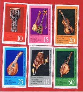 Germany(DDR) #1330-1335  MVFLH OG   Instruments   Free S/H