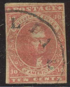 Confederate States 5 Used Stamp with Goliad TX Cancel BX5206
