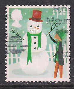 GB 2014 QE2 £1.28 Christmas Building Snowman used SG 3654 ( G425 )