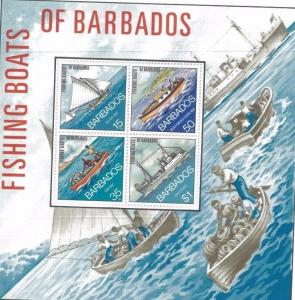 BARBADOS SOUVENIR SHEET #395a MNH / Fishing Boats - FB5