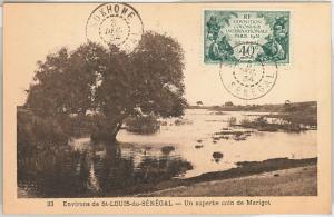 SENEGAL -  POSTAL HISTORY:  COLONIAL EXPO stamp on POSTCARD: SOKHONE 1934