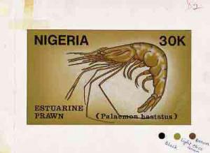 Nigeria 1988 Shrimps - original hand-painted artwork for ...