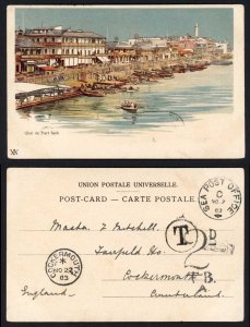 Sea Post Office on a post due card to the UK