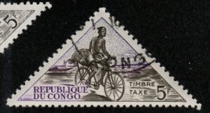 Congo Republic J37 - Cto - 5fr Bicyclist (1961) +