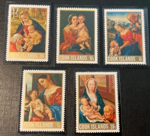 1968 COOK ISLANDS. Christmas, Paintings. Complete Series 5 Stamps. MNH-