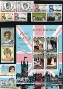 Princess Diana Stamp Collection - 100 Different Stamps