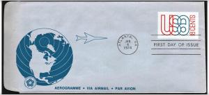 SC#UC48 18¢ Air Letter Sheet FDC (No Cachet)