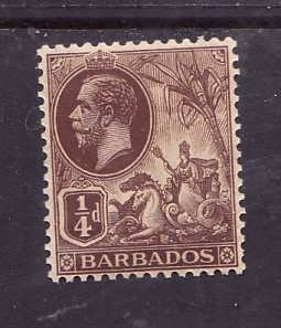 Barbados-Sc#116-unused NH 1/4p brown KGV-id5-1912-