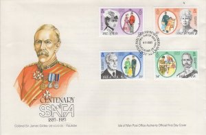 Isle of Man 1985 FDC Sc 287-290 Soldiers, Sailors, and Airmen's Families Assn