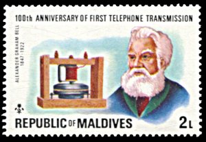 Maldive Islands 632, MNH, Centennial of Telephone, Alexander Graham Bell