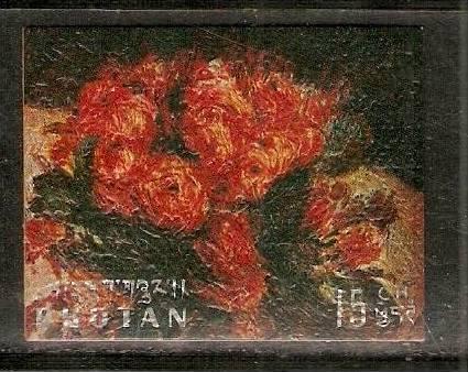 Bhutan 1970 Flower Sc 114D Rousseau, Degas, Gaugin Monet Redon Van Gogh Reoir...