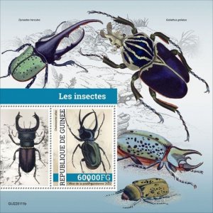 Guinea - 2022 Insects, Atlas Beetle - Stamp Souvenir Sheet - GU220111b