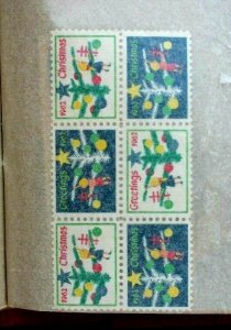 US Christmas Seal Collection 20 Different MNH Blocks (86 MNH Stamps) in Album