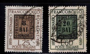 Italy Scott 789-790 Used  Romagna stamp Centenary stamp on stamp