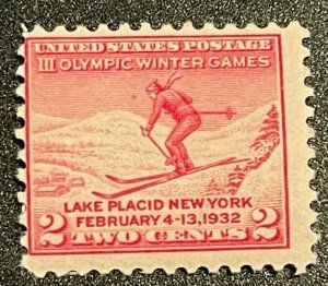 Scott#: 716 - III Olympic Winter Game Single 1932 2c MNHOG - Lot 20