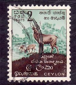 Ceylon-Sc#346- id7-used 2c Sambar-Animals-1958-9-