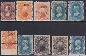 MEXICO 10 Perf Hidalgos - various values & overprints......................A3025 