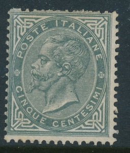 Italy 5 Cmi Grey/Olive Sassone 16 SC 26 Mi 16 Mint No Gum. Scott cat $US1825
