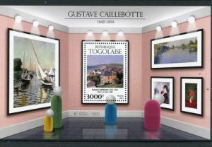 Togo 2015 MNH Gustave Caillebotte 1v S/S Art Paintings Villers-sur-Mer