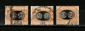 Italy stamps #J25-27, complete set, used, CV $75.00