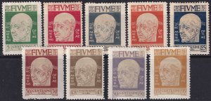 Fiume 1920 Sc 86-94 partial set MH* some heavy hinging/paper adhesion