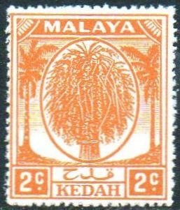 Kedah 1950 2c orange MH