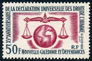 New Caledonia 1963 50f 15th Anniversary of Declaration of Human Rights SG374 MNH