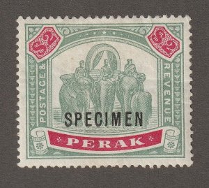 EDSROOM-16806 Malaya Perak 58 H 1895-1899 High Value Specimen Overprint CV$450