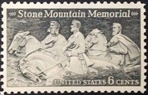 1970 Stone Mountain Memorial Single 6c Postage Stamp, Sc#1408, MNH, OG