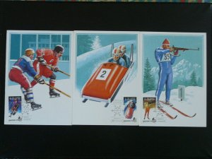 olympic games Calgary 1988 set of 5 maximum card Hungary 85999