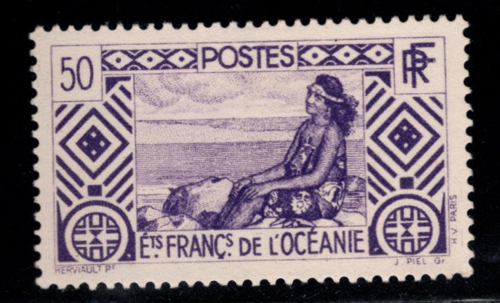 French Polynesia Scott 95 MH* stamp from the 1939-40 Long set