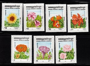 Cambodia Sc 434-40 NH set of 1983 - Flowers