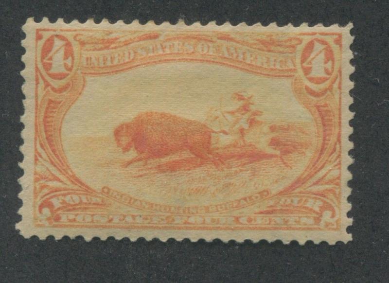 1898 US Stamp #287 4c Mint Hinged F/VF Faded Original Gum Catalogue Value $100
