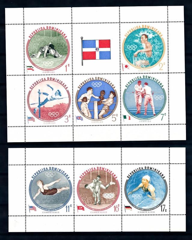 [65830] Dominican Rep. 1960 Olympic Games Melbourne Wrestling Boxing Sheet MNH