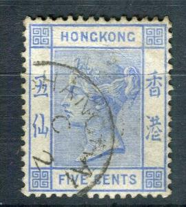 HONG KONG; Shanghai Treaty Port Cancel on QV 5c. value, 