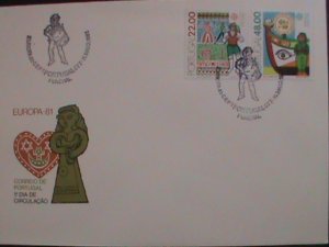 ​PORTUGAL-1981 SC# 1506-7 FDC- EUROPA81-NATIONAL COSTUME MNH FDC VERY FINE.