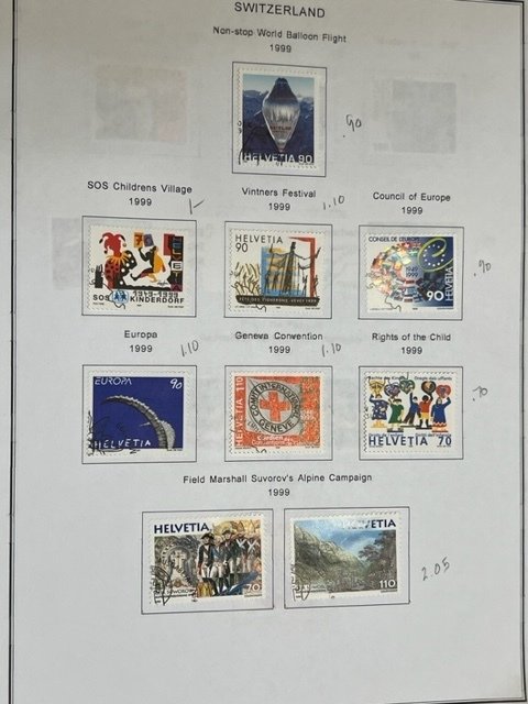 Switzerland collection reg issues 1990-1999 complete used