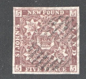 NEWFOUNDLAND #5 XF, Used, Crown of Great Britain,  CV $600.00    ...   4350002