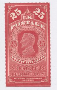 US Stamp #PR3a NEWSPAPER UNUSED NGAI Carmine Red - Thin Paper $475 cv
