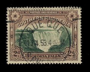 SOUTHERN RHODESIA - 1953 - SG35a CANCELLED QUE QUE DATE STAMP (MACHINE PMK)